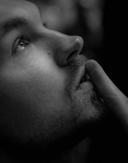 portrait of a guy with signing silence
